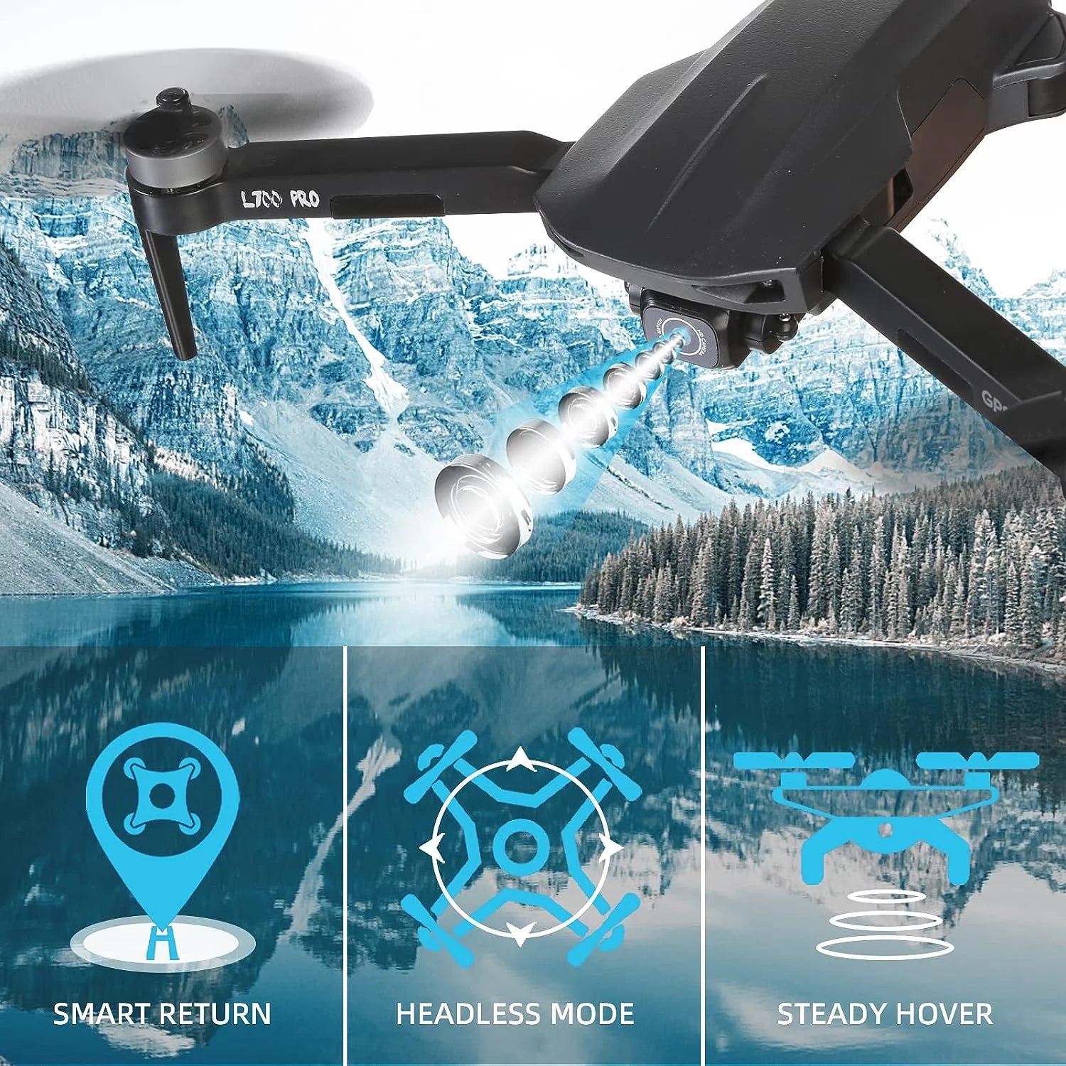 HHD Drone with 4K Camera for Adults and Beginners, 5G Wifi Transmission, 40 Minutes Flight Time,Black